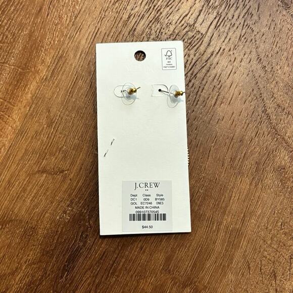 NWT J.Crew Beaded Hoop Earrings Gold - Picture 5 of 5